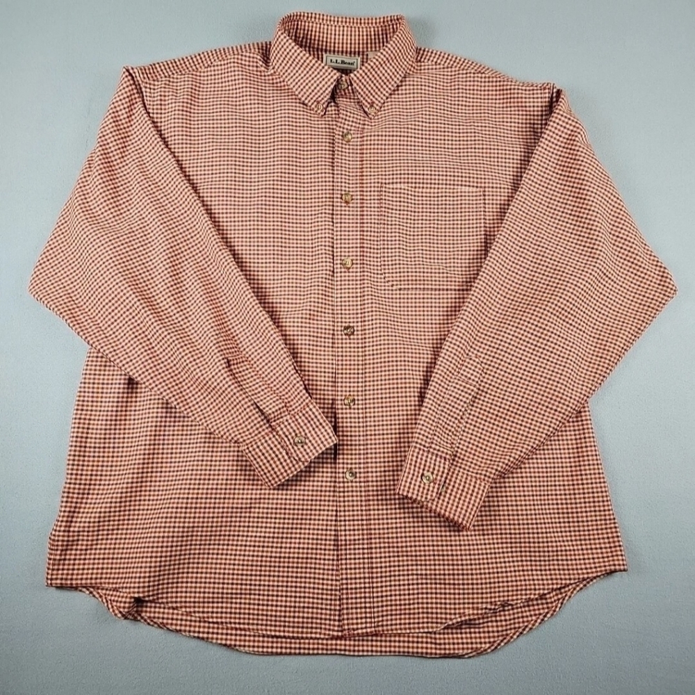 L.L. Bean Mens XL Made In USA Long Sleeve Button Shirt Vintage